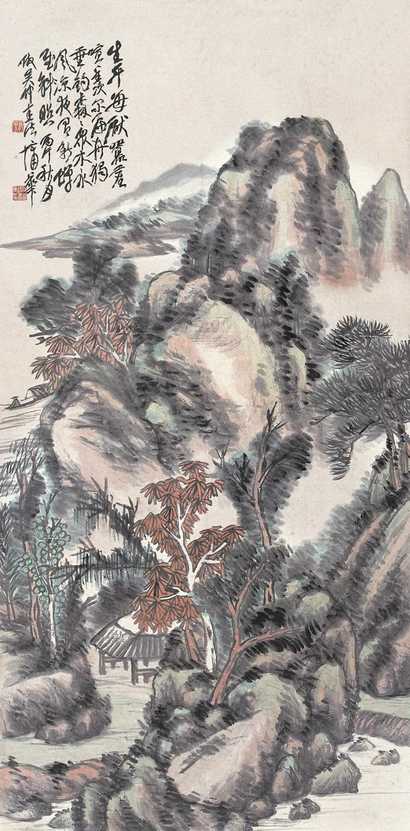 蒲华 扁舟独钓 立轴